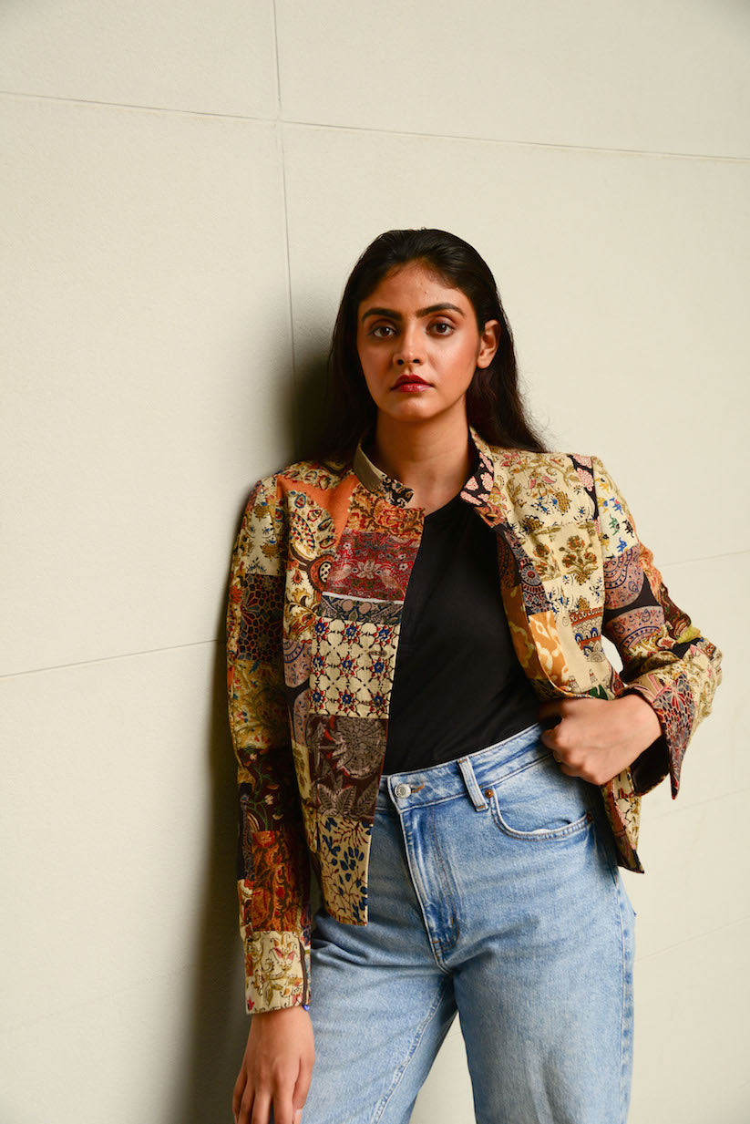 Cropped Patchwork Jacket