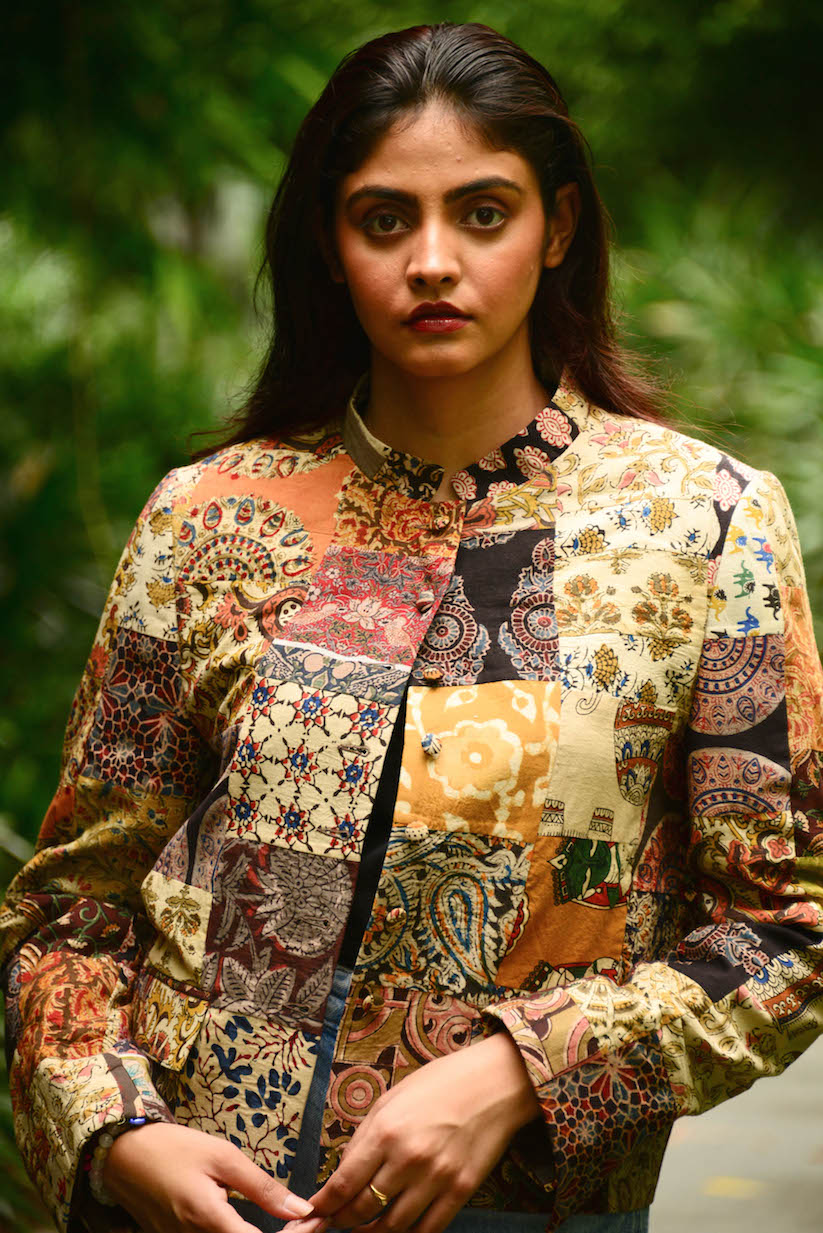 Cropped Patchwork Jacket